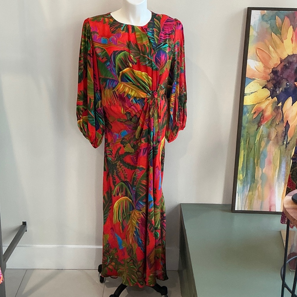 FARM Rio Vibrant Jungle Long Sleeve Dress - Extra Large (2374)